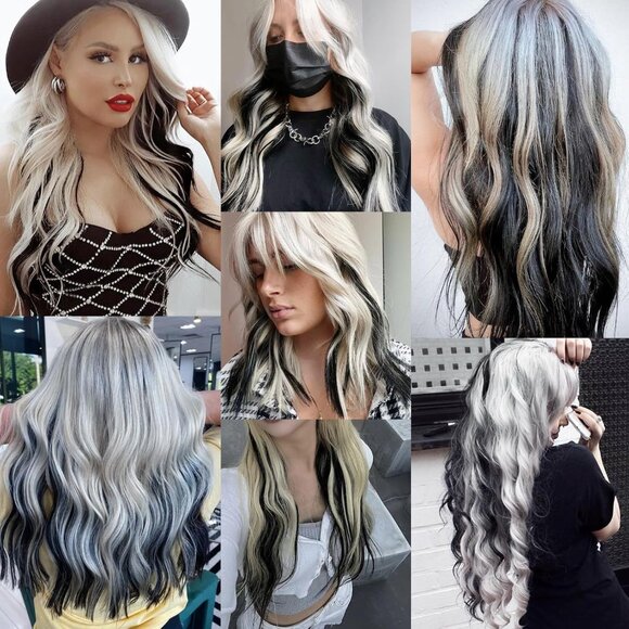 22" Colored Hair Extensions 10 PCS-Black - Picture 6 of 6